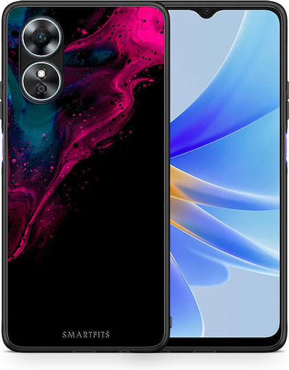 Smartfits Watercolor Pink Black Back Cover Roz (Oppo A17) 8427116921171_46685631480147