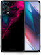 Smartfits Watercolor Pink Black Umschlag Rückseite Rosa (Oppo Find X3 Lite)