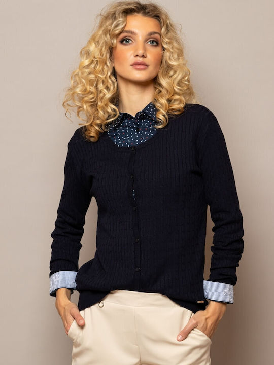 Heavy Tools Women's Knitted Cardigan Blue