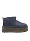 Classic Ultra Mini Platform Suede Γυναικεία Μποτάκια Μπλε