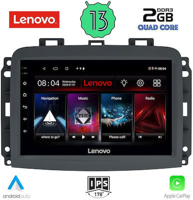 Lenovo Sistem Audio Auto pentru Fiat 500L 2012> (Bluetooth/USB/AUX/WiFi/GPS/Apple-Carplay/Android-Auto) cu Ecran Tactil 10"