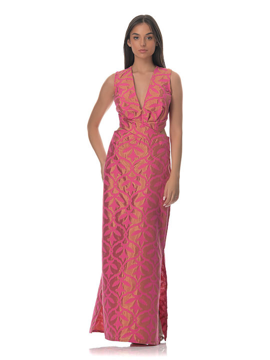 Sushi's Closet Maxi Evening Dress with Slit Pink