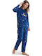 Siyah Inci Winter Women's Pyjama Set Fleece Blue A