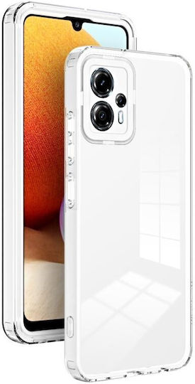 Color Frame Διάφανη Back Cover Σιλικόνης Λευκό (Moto G13)