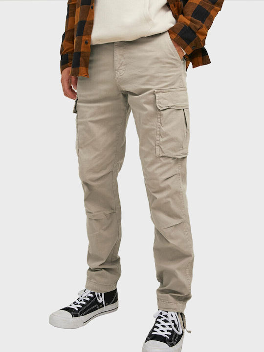 Jack & Jones Παντελόνι Cargo Ελαστικό Καφέ