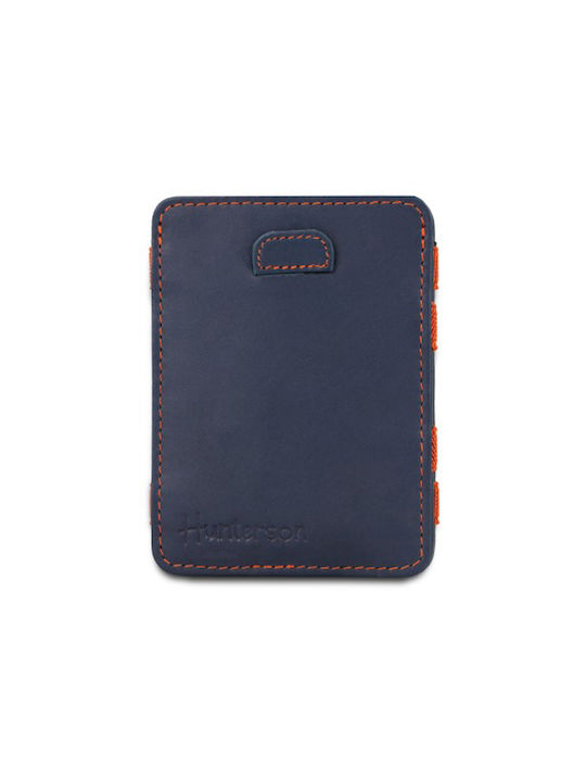 Hunterson Men's Leather Card Wallet with RFID Blue