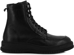 Tommy Hilfiger Men's Leather Boots Black