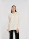 Fibes Women's Long Sleeve Pullover Beige