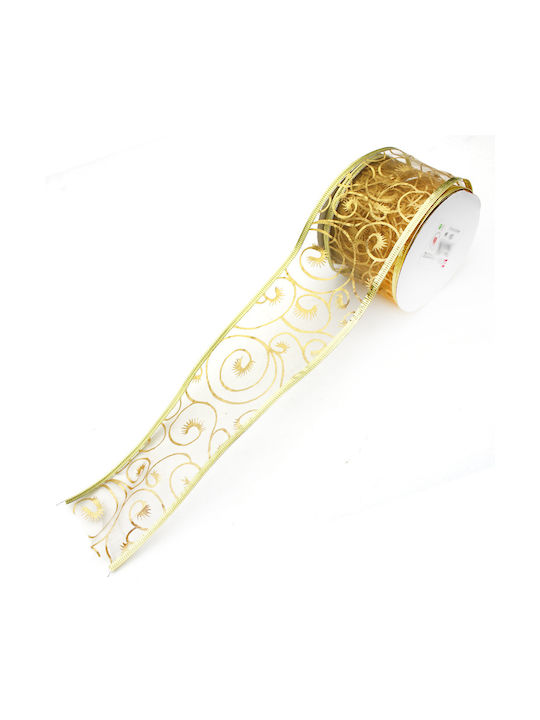 Christmas Ribbon Gold 280x6cm 1pc