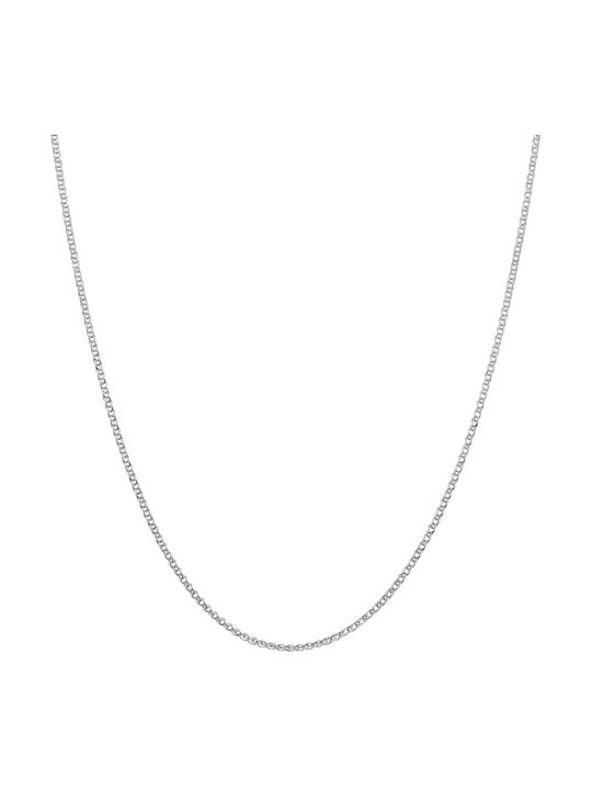 Mv Preziosa Unisex White Gold Neck Chain White with Polished Finish 14K 45cm