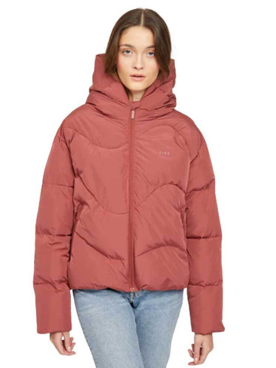 Mazine Women's Short Puffer Jacket for Winter Burgundy