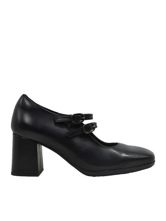 Leather Black Leather Heels Diana