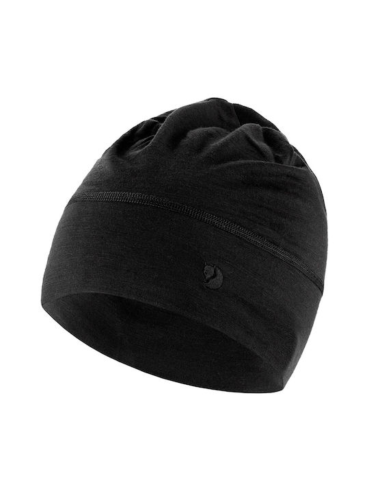 Fjallraven Beanie Unisex Beanie Gestrickt in Schwarz Farbe