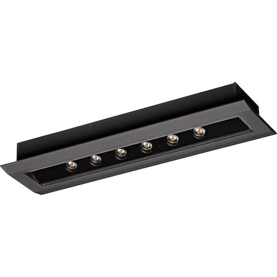 VK Lighting Commercial Linear Recessed LED Wall Light 6W Natural White IP20 L18.9xD5.5xH4.2cm