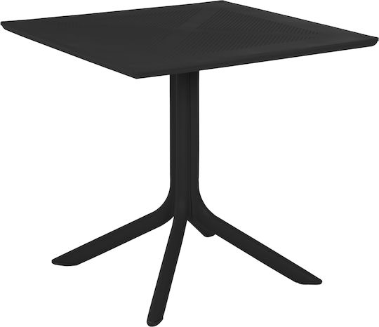 Tisch für kleine Außenbereiche Stabil Lunar Black 80x80x75cm