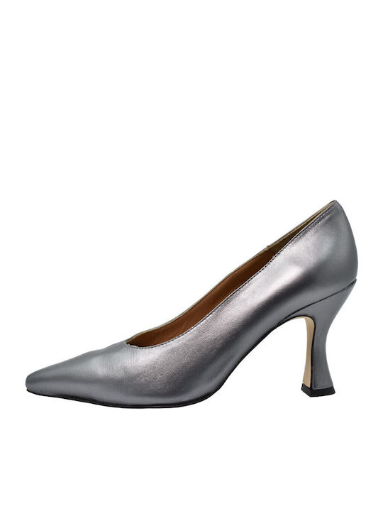 Paola Ferri Leder Pumps mit hohem Absatz Silber