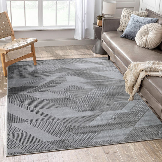 Saray Home Teppich Rechteckig Synthetisch,Polyester/Cotton/Leather Gray