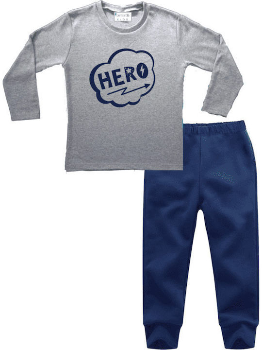 Fantastic Kids Детска пижама Зимна Сив Hero