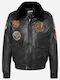 Lederjacke Winter Jacke Schwarz