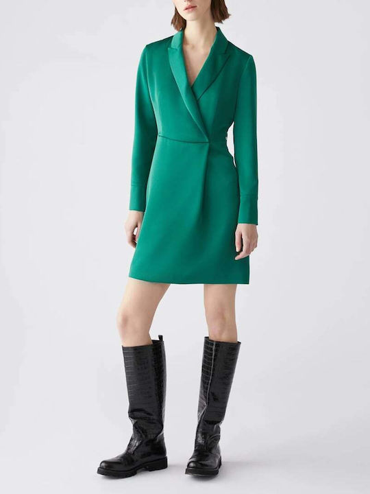 Mini Abendkleid Satin Grün