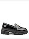 Leather Women's Loafers in Black Color