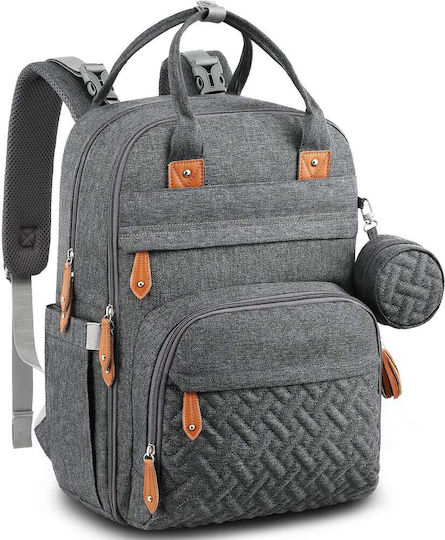 Queen Mother Diaper Bag Backpack Gray 35x15x44cm
