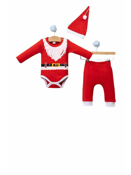 Pabbuc Baby Set Baby Strampler Langärmliges mit Hose Rot