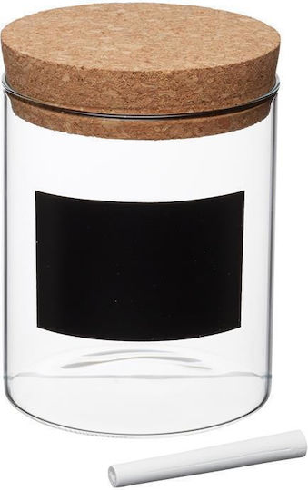 Natural Elements Ваза за Обща Употреба с Корк Стъклена Бежова 700ml