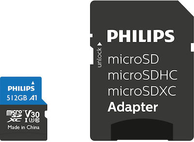 Philips Ultra Pro microSDXC 512GB Class 10 U3 UHS-I with Adapter