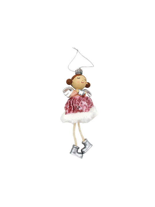 Hanging Hanging Ornament Angel Ceramic Pink with Sequins