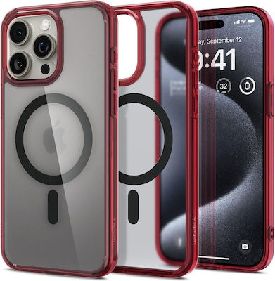 Spigen Ultra Hybrid (MagFit) Back Cover Frost Deep Red (iPhone 15 Pro)