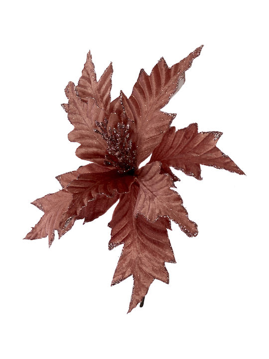 TnS Χριστουγεννιάτικο Διακοσμητικό Υφασμάτινο Αλεξανδρινό Μήκους 25εκ. Ροζ