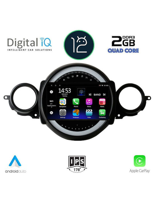 Digital IQ Car Audio System for Mini Cooper (Bluetooth/USB/WiFi/GPS/Apple-Carplay/Android-Auto) with Touch Screen 9"