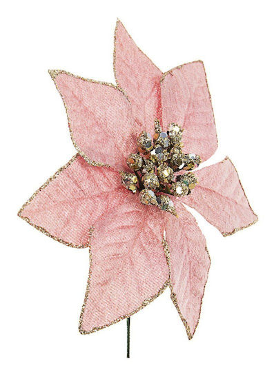Bizzotto Weihnachtsdekoration Stoff Blume Länge 15cm.