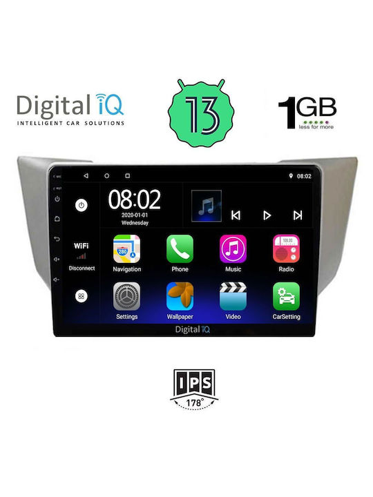 Digital IQ Ηχοσύστημα Αυτοκινήτου για Lexus RX 2003-2008 (Bluetooth/USB/WiFi/GPS/Apple-Carplay/Android-Auto) με Οθόνη Αφής 9"