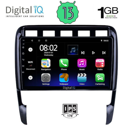 Digital IQ Sistem Audio Auto pentru Porsche Ardei iute 2002-2011 (Bluetooth/USB/WiFi/GPS/Apple-Carplay/Android-Auto) cu Ecran Tactil 9"