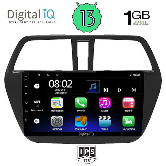 Digital IQ Ηχοσύστημα Αυτοκινήτου για Suzuki SX4 2014> (Bluetooth/USB/WiFi/GPS/Apple-Carplay/Android-Auto) με Οθόνη Αφής 9"