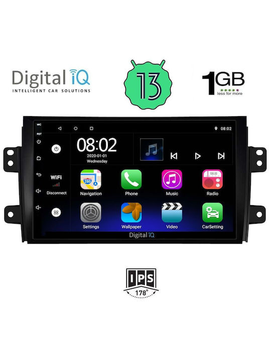 Digital IQ Sistem Audio Auto pentru Fiat Sedici Suzuki SX4 2005-2013 (Bluetooth/USB/WiFi/GPS/Apple-Carplay/Android-Auto) cu Ecran Tactil 9"