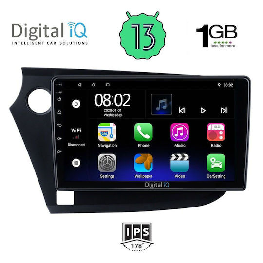 Digital IQ Auto-Audiosystem für Honda Einblick 2009-2014 (Bluetooth/USB/WiFi/GPS/Apple-Carplay/Android-Auto) mit Touchscreen 9"