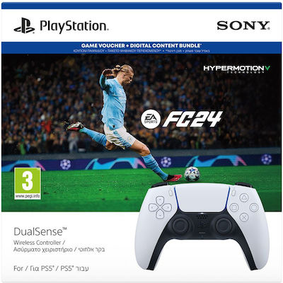 Sony DualSense & FC24 (Voucher Bundle) Wireless Gamepad for PS5 White