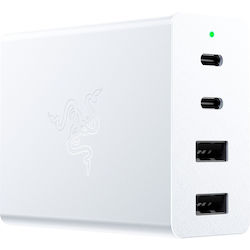 Razer Ladestation GaN mit 2 USB-A Anschlüsse und 2 USB-C Anschlüsse 130W in Weiß Farbe (RC21-01700200-R3M1)