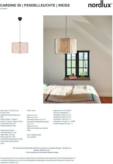 Nordlux Lustră Alb cu Dulie E27 37.5x52.2cm.