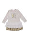 Children's Dress Long Sleeve Velvet Beige