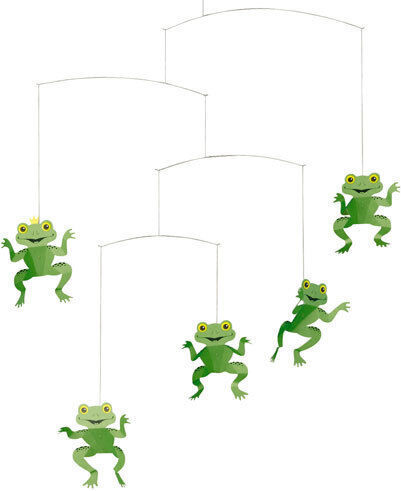 Flensted Mobiles Kinderwanddekoration Zimmer Mobile Grüne Frösche 55x45cm