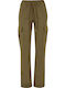 Damen Hoch tailliert Stoff Cargo Hose Khaki