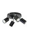 Adviti Σποτ με 4 Φώτα και με Ντουί GU10 σε Μαύρο Χρώμα