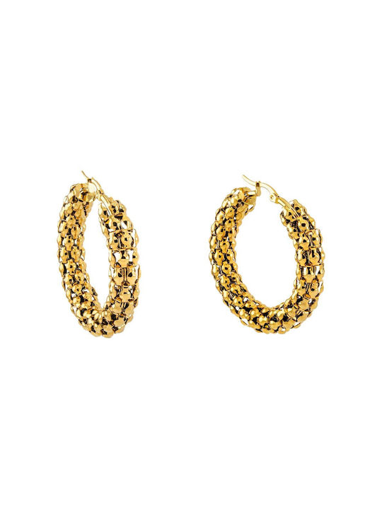 Piercing.gr Earrings Hoops made of Steel Gold Plated