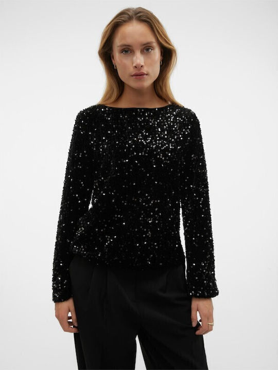 Vero Moda Bella Women's Blouse Velvet Long Slee...