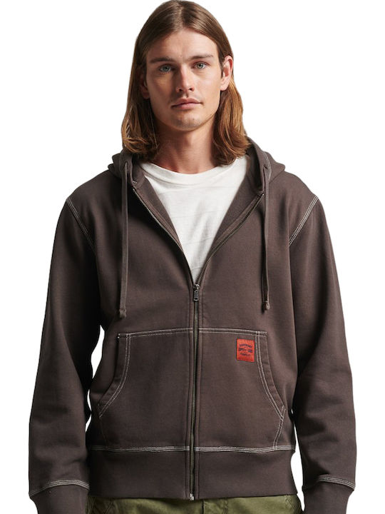 Superdry Contrast Sweatshirt mit Kapuze Braun