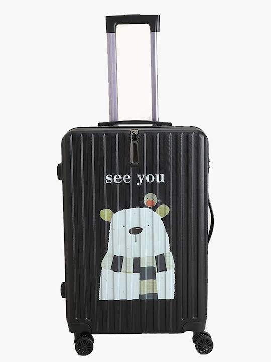 Bartuggi Kids Hard Travel Suitcase Black with 4 Wheels